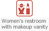 Women's restroom with makeup vanity