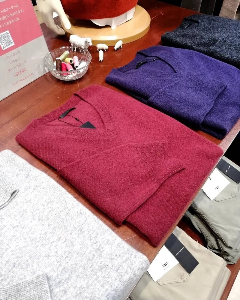 【美品】MAATEE&SONS 柿乃葉別注 VSweater Cashmere