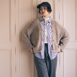 【コムサイズム】シャギーニットカーディガン★